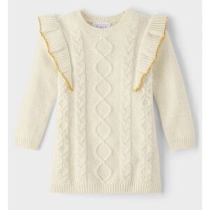 Toddler Girls Sweater Dress Cable Knit Cream Size 18-24M The Childrens Place NEW